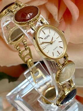 Vintage Pedre Scarab Bracelet Egyptian Revival Gold-tone Ladies Watch